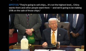 特朗普：从英伟达对华出口中抽成，不，加税25%